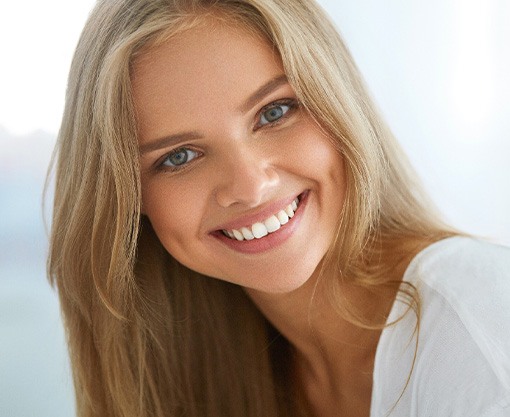 closeup of woman smiling